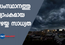 chance of heavy rain in Kerala