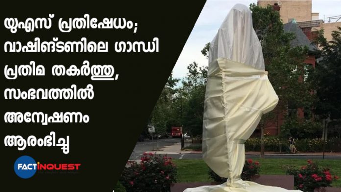 Mahatma Gandhi’s statue outside the Indian Embassy in Washington vandalized