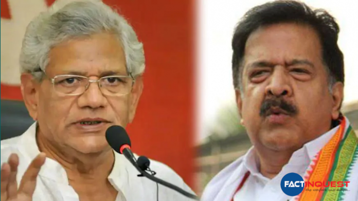 ramesh chennithala sent letter to cpm general secretary sitaram yechuri