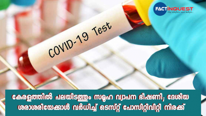 CoronaVirus: Test positivity rate hike in Kerala