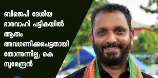 BJP's new list of national office bearers: No one was neglected says K.Surendran
