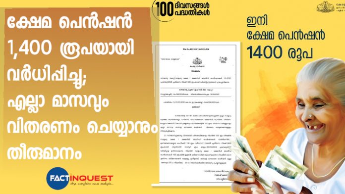 Kerala government increased welfare pension