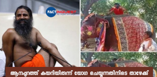 Baba Ramdev Falls Off Elephant While Trying to Perform Yoga Asanas, Video Goes Viral