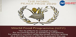 Nobel Peace Prize 2020 awarded to World Food Programme