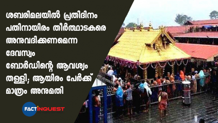 only 1000 pilgrims will be permitted to sabarimala