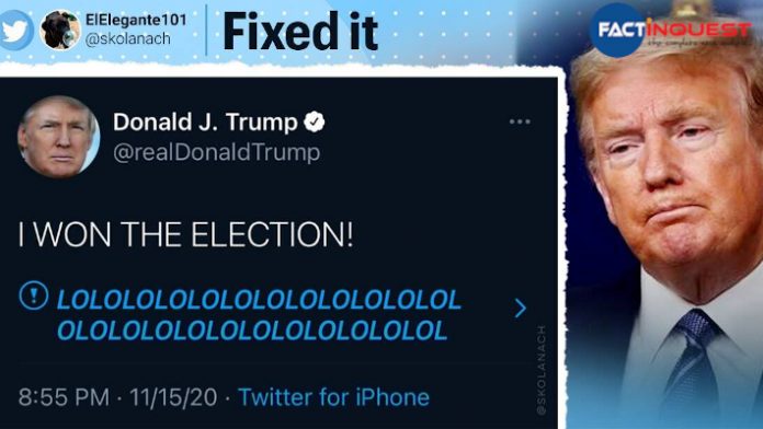 Donald Trump’s ‘I WON THE ELECTION’ tweet is now the most popular meme on social media