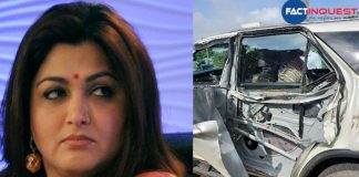 Khushbu Sundar met with an accident on way to BJP’s ‘Vel Yatra’