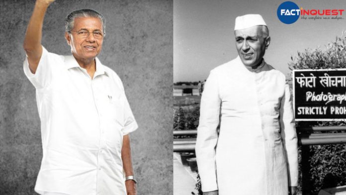 Pinarayi Vijayan Facebook post on Jawaharlal Nehru