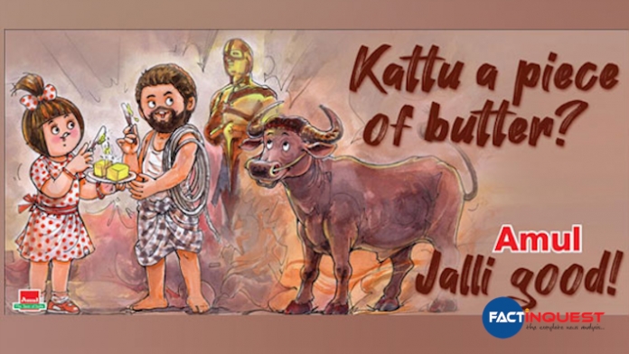 Jalli good: Amul doodle cheers the selection of ‘Jallikatu’ as India’s official Oscar’s entry