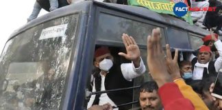Akhilesh Yadav, stopped from joining ‘Kisan Yatra’, detained outside his Lucknow house