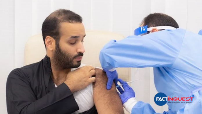 crown prince Mohammed bin Salman receives the first dose of covid vaccine