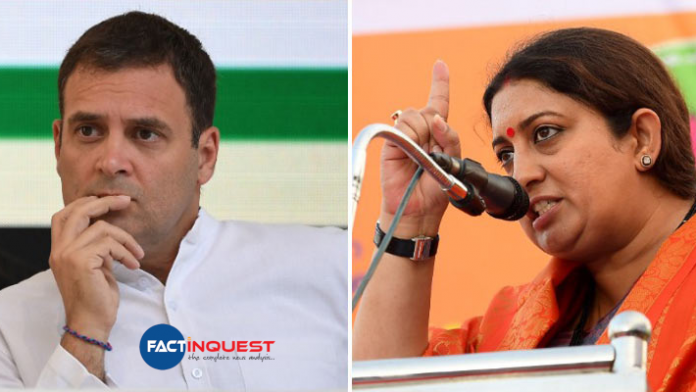 Smriti Irani against Rahul Gandhi