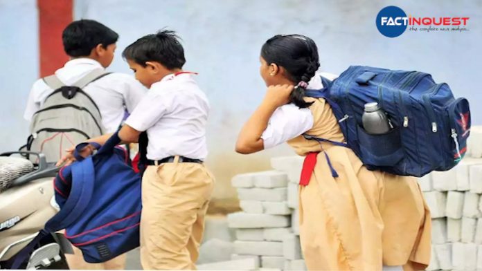 Education Minister suggests no homework up to class 2, regularly weighing school bags