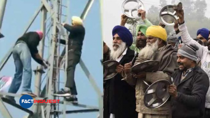 farmers climb the mobile tower
