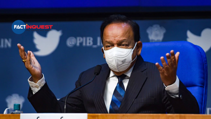 Harsh Vardhan says the covid vaccine will be free in India