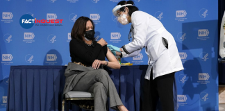 Kamala Hariss receives the second dose of covid vaccine
